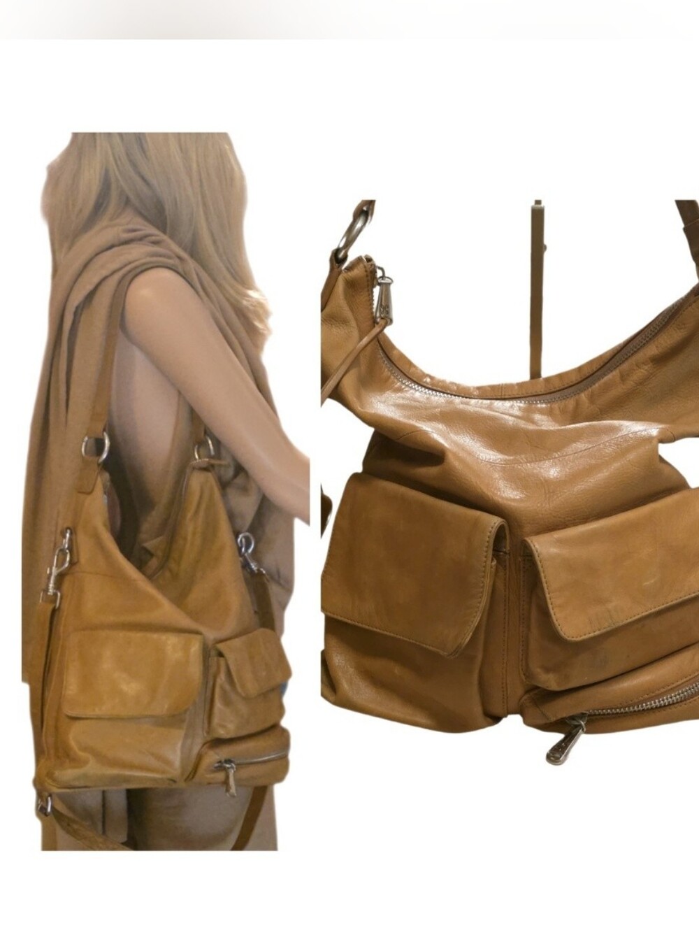 HOBO International "Explorer" Slouchy Shoulder/Crossbody Bag Vintage Y2K